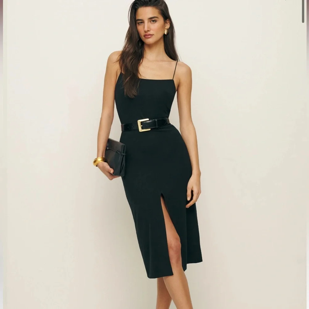 Reformation Pavia Knit Dress Black L